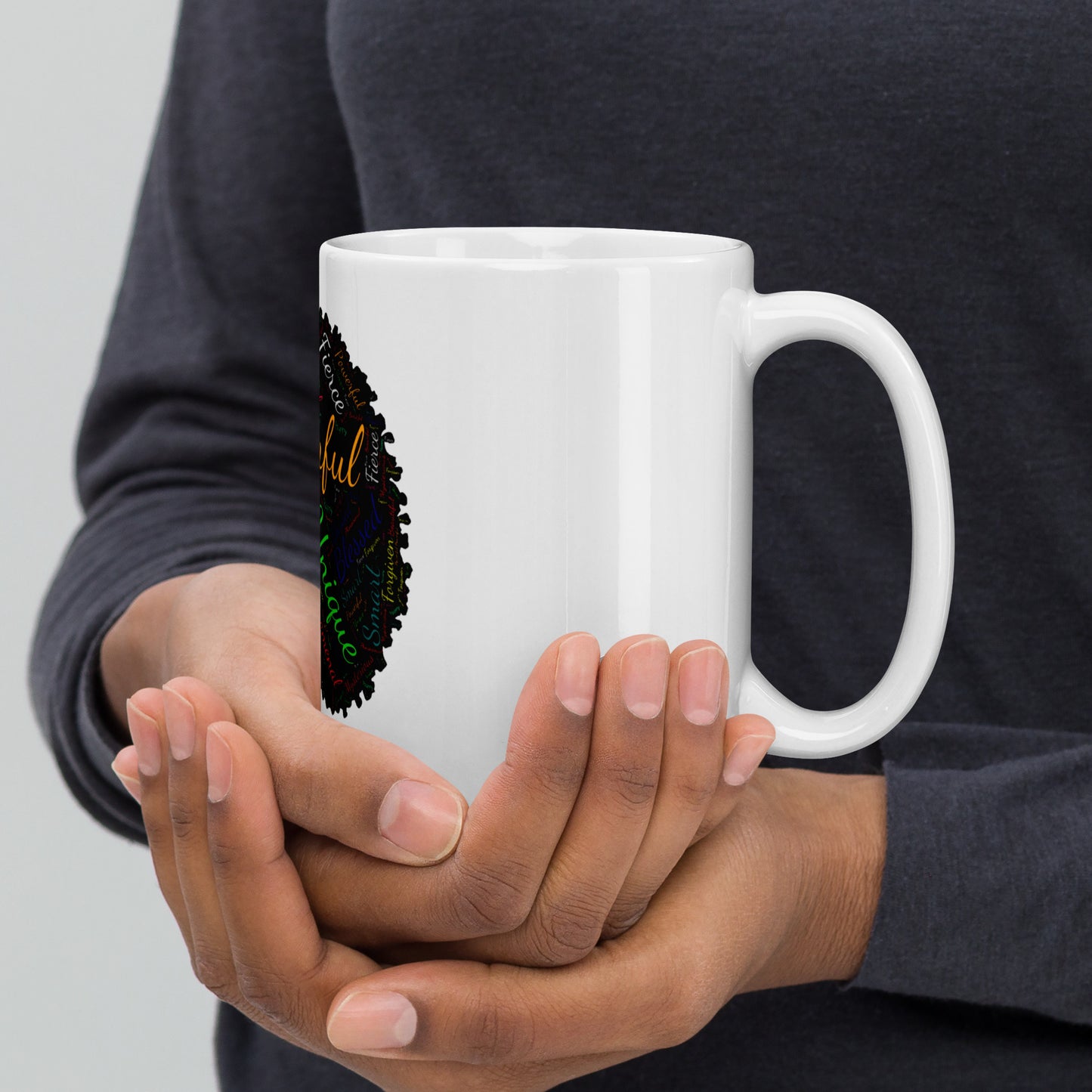 White glossy mug