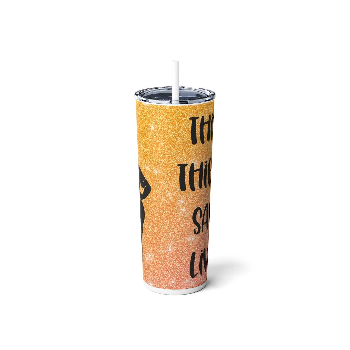 Skinny Steel Tumbler with Straw, 20oz