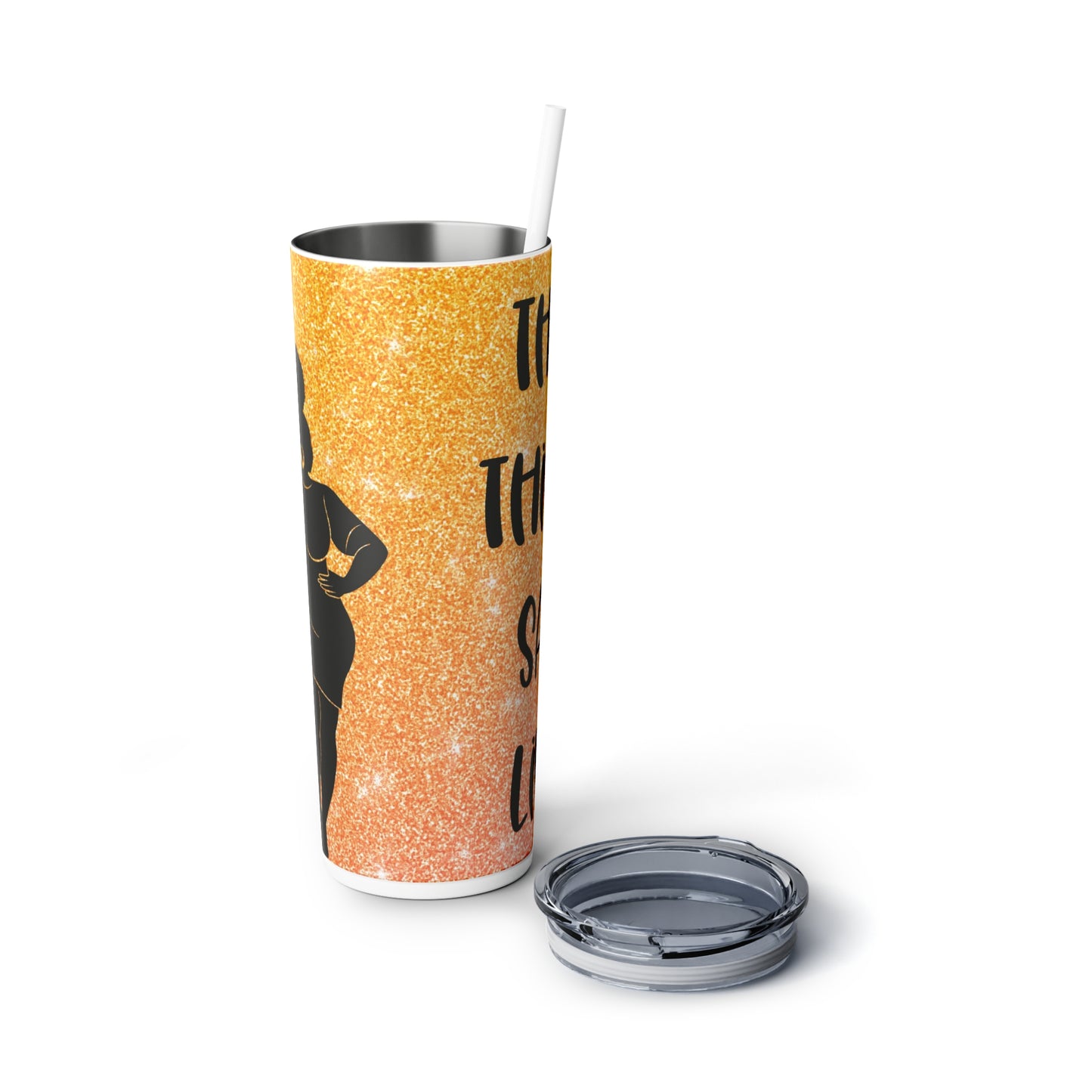 Skinny Steel Tumbler with Straw, 20oz