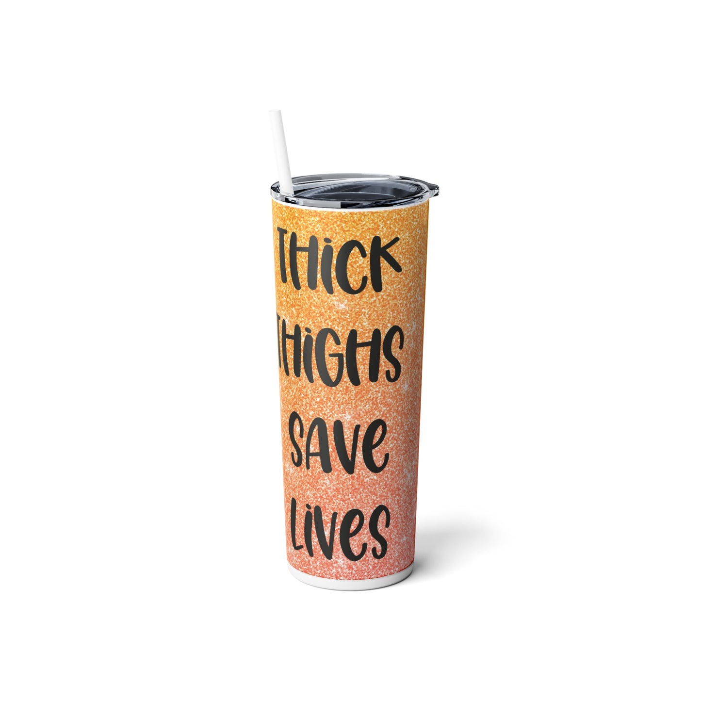 Skinny Steel Tumbler with Straw, 20oz