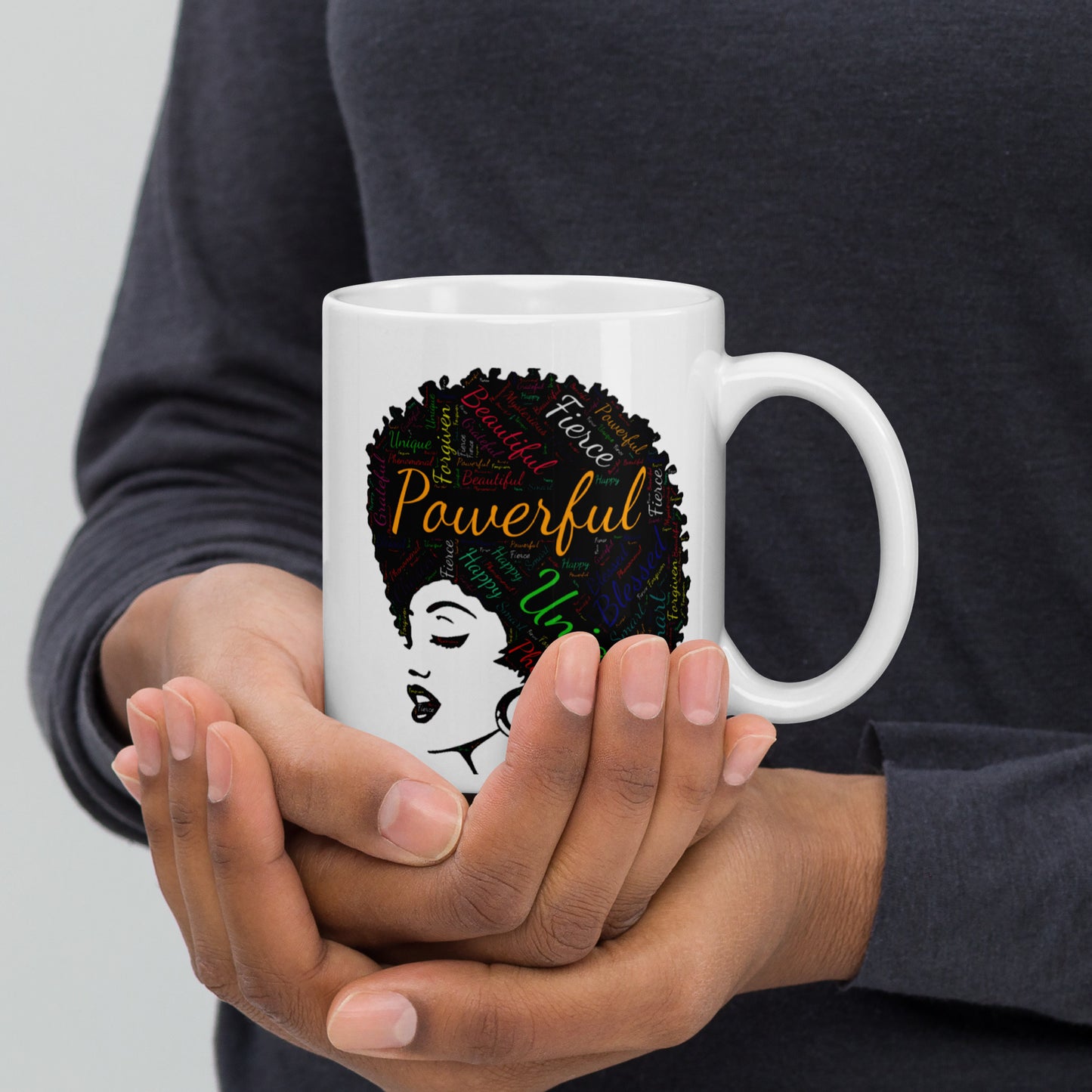 White glossy mug