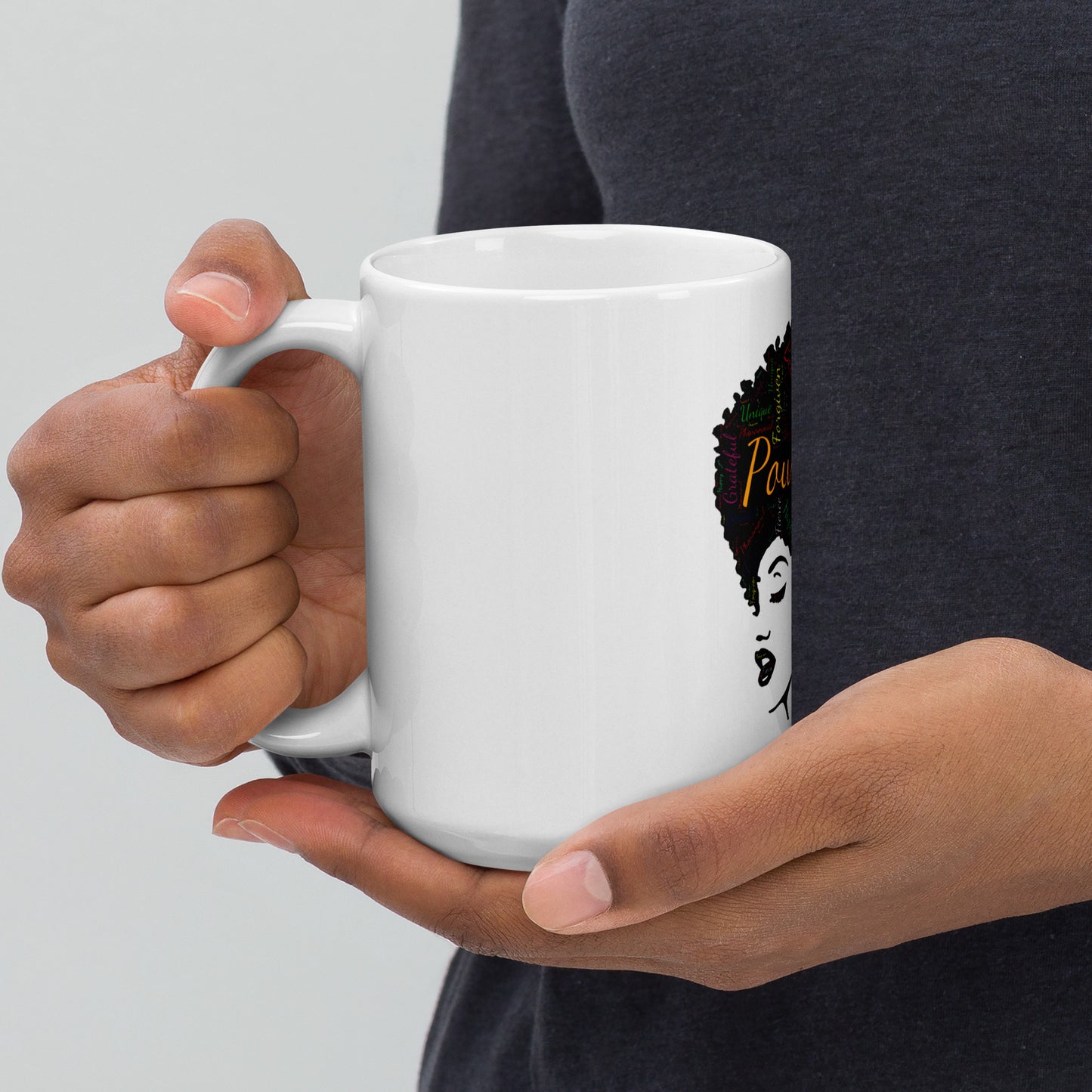 White glossy mug